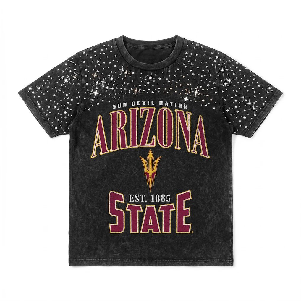 Arizona State Sun Devils Gameday Couture Women's In the Zone Washed Micro Rhinestone T-Shirt
