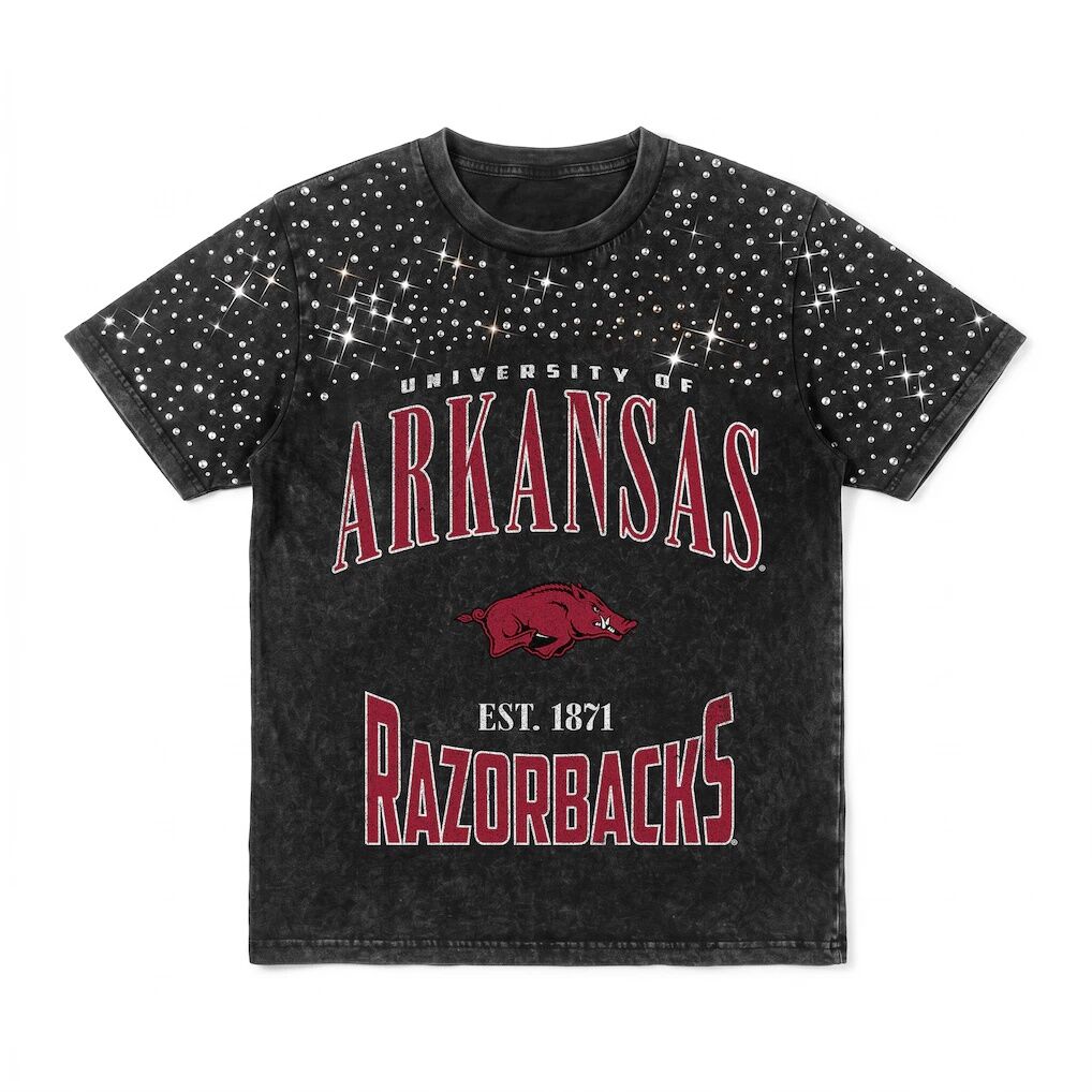 Arkansas Razorbacks Gameday Couture Women's In the Zone Washed Micro Rhinestone T-Shirt