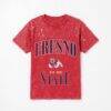 Fresno State Bulldogs Gameday Couture Women's Sparkle & Score Washed Micro Rhinestone T-Shirt - Red - Front View