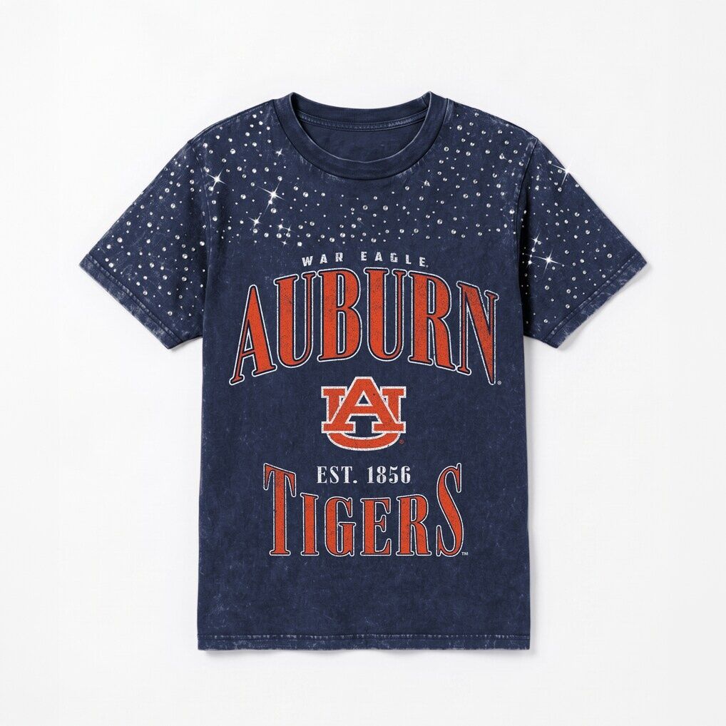 Auburn Tigers Gameday Couture Women's Sparkle & Score Washed Micro Rhinestone T-Shirt