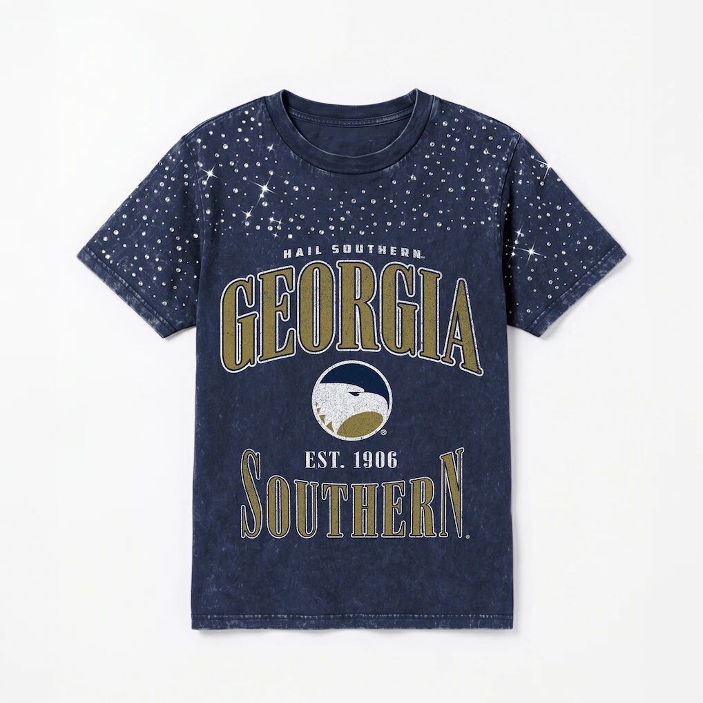 Georgia Southern Eagles Gameday Couture Women's Sparkle & Score Washed Micro Rhinestone T-Shirt