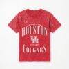 Houston Cougars Gameday Couture Women's Sparkle & Score Washed Micro Rhinestone T-Shirt - Red - Front View