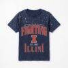 Illinois Fighting Illini Gameday Couture Women's Sparkle & Score Washed Micro Rhinestone T-Shirt - Navy - Front View