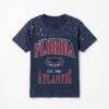 Florida Atlantic Owls Gameday Couture Women's Sparkle & Score Washed Micro Rhinestone T-Shirt - Navy - Front View