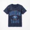 BYU Cougars Gameday Couture Women's Sparkle & Score Washed Micro Rhinestone T-Shirt - Navy - Front View