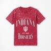 Indiana Hoosiers Gameday Couture Women's Sparkle & Score Washed Micro Rhinestone T-Shirt - Crimson - Front View