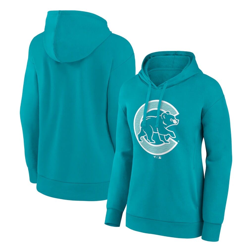 Chicago Cubs Women's Summer Wave Hoodie - Aqua