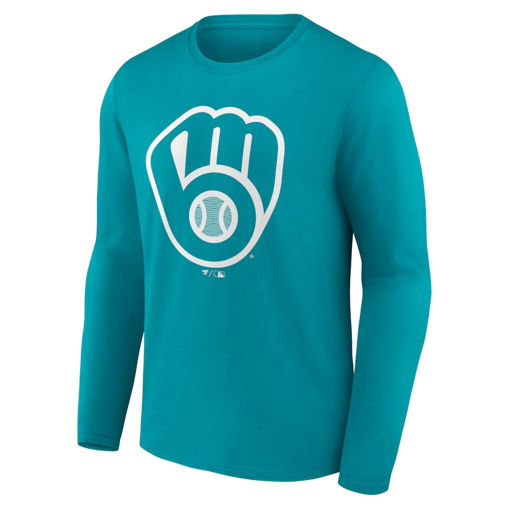 Milwaukee Brewers Summer Wave Long Sleeve T-Shirt - Aqua
