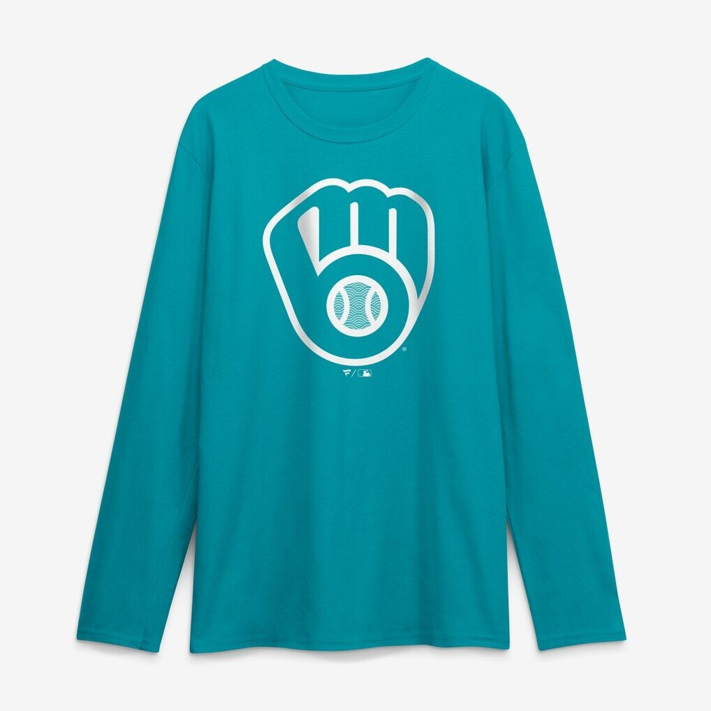 Milwaukee Brewers Summer Wave Long Sleeve T-Shirt - Aqua