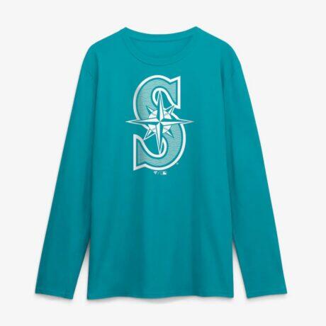 Seattle Mariners Summer Wave Long Sleeve T-Shirt - Aqua - Front View