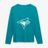 Toronto Blue Jays Women's Summer Wave Long Sleeve V-Neck T-Shirt - - Front View