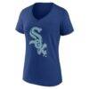 Chicago White Sox Women's Summer Wave V-Neck T-Shirt - Blue - Detail View