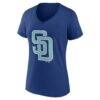 San Diego Padres Women's Summer Wave V-Neck T-Shirt - Blue - Detail View