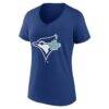 Toronto Blue Jays Women's Summer Wave V-Neck T-Shirt - Blue - Detail View