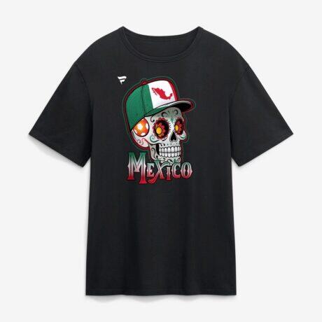Mexico Sugar Skull T-Shirt - Black - Front View