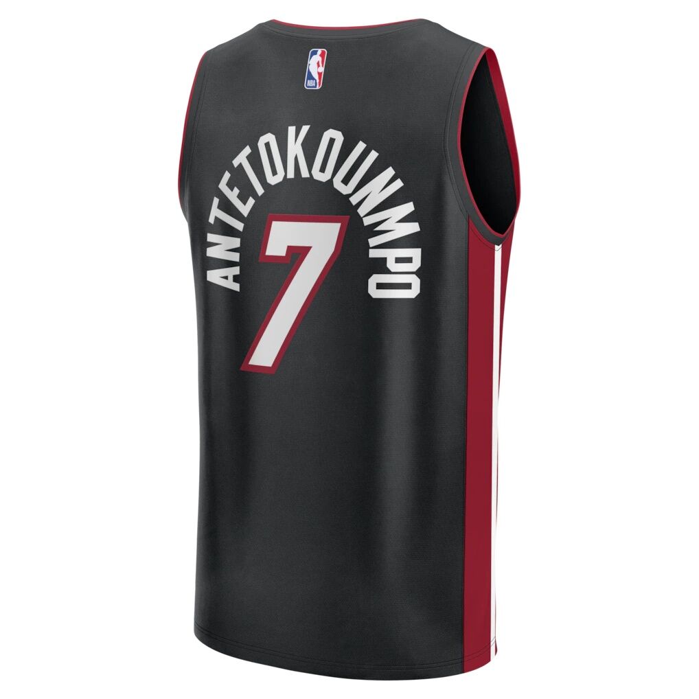 Giannis Antetokounmpo Miami Heat Fashion7 Youth Fast Break Replica Jersey - Black - Icon Edition