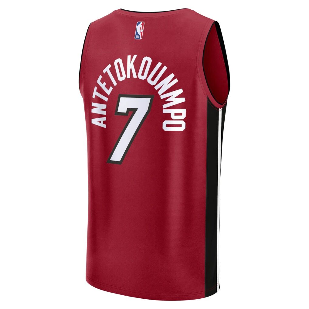 Giannis Antetokounmpo Miami Heat Fashion7 Youth Fast Break Replica Jersey - Red - Statement Edition