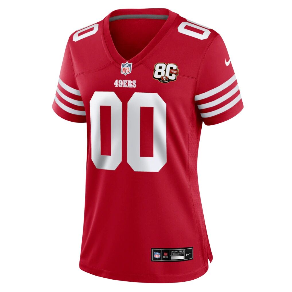 San Francisco 49ers Nike Women's 80th Anniversary Custom Game Jersey - Scarlet