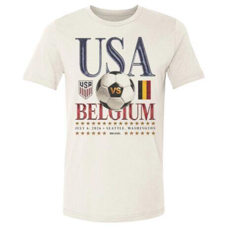 USMNT vs. Belgium 500 Level Matchup T-Shirt - - Front View