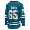 Jacob Trouba San Jose Sharks Fashion7 Home Breakaway Jersey - Teal - Detail View