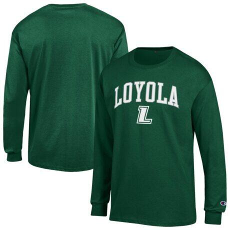 Loyola Greyhounds Champion Campus Long-Sleeve T-Shirt - Green - Front View