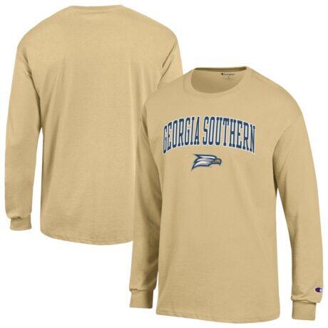 Georgia Southern Eagles Champion Campus Long-Sleeve T-Shirt - Gold - Front View