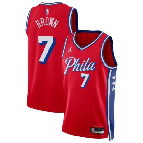 Jaylen Brown Philadelphia 76ers Jordan Brand Unisex Swingman Jersey - Red - Front View