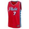 Jaylen Brown Philadelphia 76ers Fashion7 Fast Break Jersey - Red - Side View