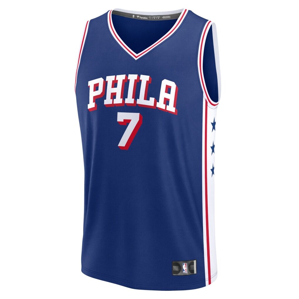 Jaylen Brown Philadelphia 76ers Fashion7 Fast Break Jersey - Icon Edition - Royal