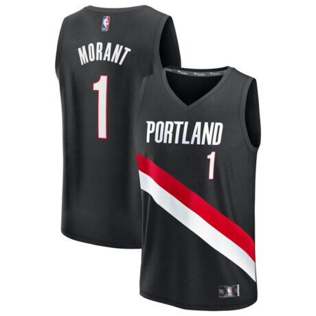Ja Morant Portland Trail Blazers Fashion7 Fast Break Jersey - Black - Front View