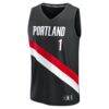 Ja Morant Portland Trail Blazers Fashion7 Fast Break Jersey - Black - Side View