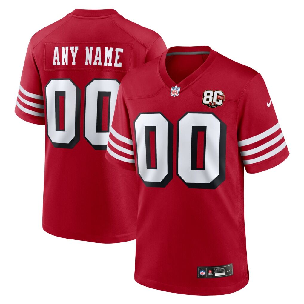 San Francisco 49ers Nike Youth 80th Anniversary Alternate Custom Game Jersey