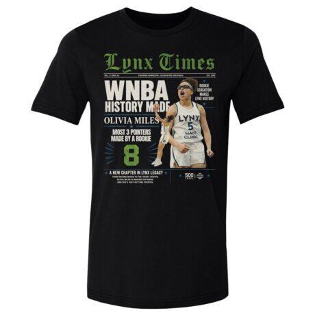 Olivia Miles Minnesota Lynx 500 Level History Made T-Shirt - Black - Front View