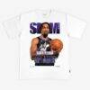 Darryn Peterson Utah Jazz SLAM Cover T-Shirt - White - Front View