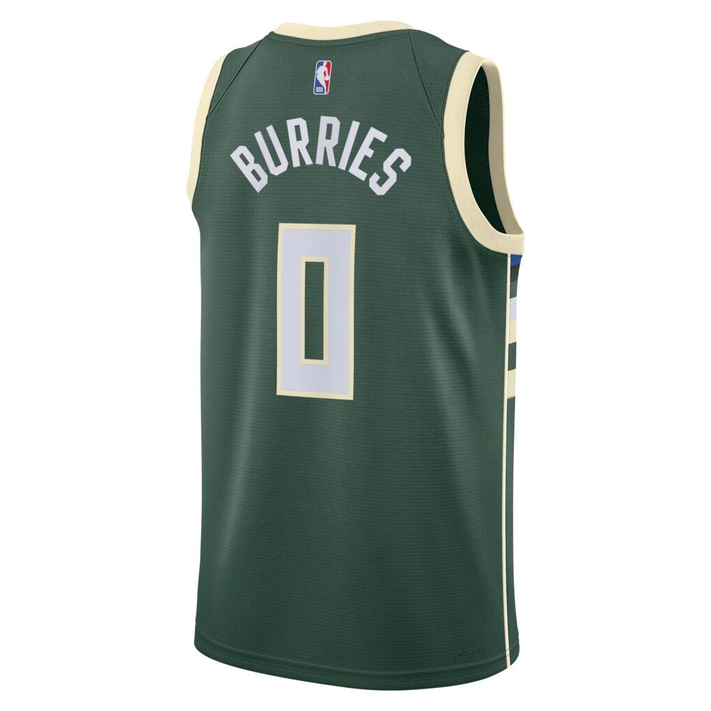 Brayden Burries Milwaukee Bucks Nike Unisex Swingman Jersey - Icon Edition - Hunter Green