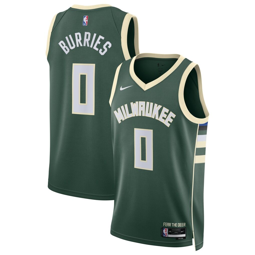 Brayden Burries Milwaukee Bucks Nike Unisex Swingman Jersey - Icon Edition - Hunter Green