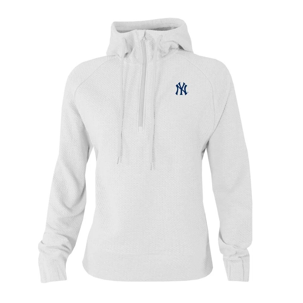 New York Yankees Columbia Women's  Swingcraft Tri-Blend Half-Zip Hoodie