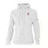 Texas Rangers Columbia Women's Swingcraft Tri-Blend Half-Zip Hoodie - White - Front View