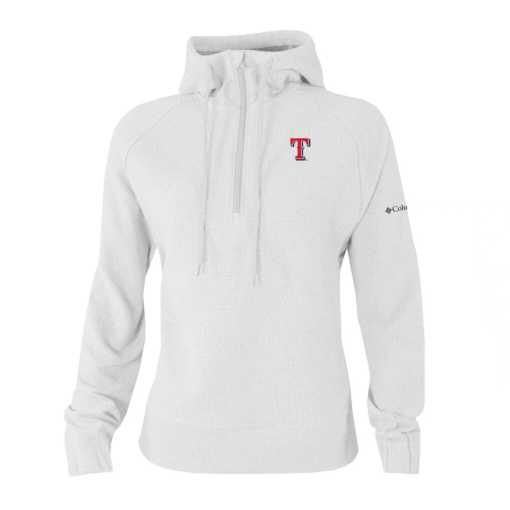 Texas Rangers Columbia Women's  Swingcraft Tri-Blend Half-Zip Hoodie