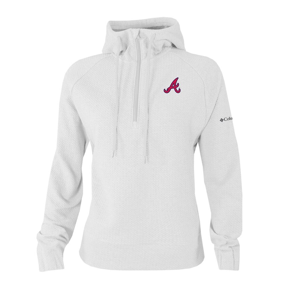 Atlanta Braves Columbia Women's  Swingcraft Tri-Blend Half-Zip Hoodie