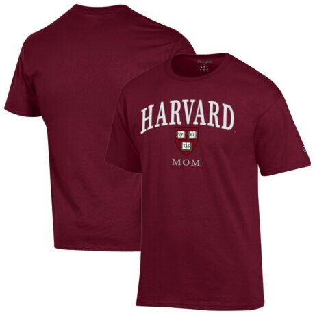 Harvard Crimson Champion Unisex Mom Logo T-Shirt - Crimson - Front View
