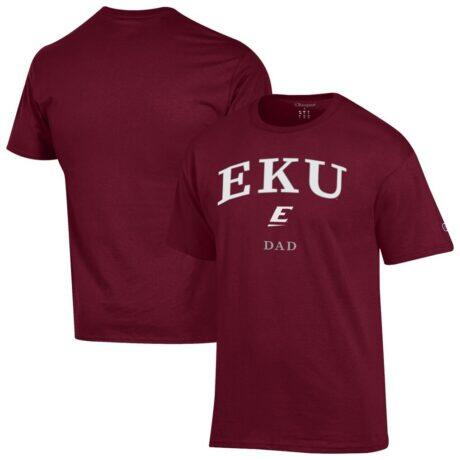 Eastern Kentucky Colonels Champion Dad Logo T-Shirt - Maroon - Front View