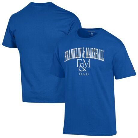 Franklin & Marshall Diplomats Champion Dad Logo T-Shirt - Blue - Front View
