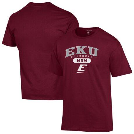 Eastern Kentucky Colonels Champion Unisex Mom Pill Box T-Shirt - Maroon - Front View