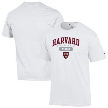 Harvard Crimson Champion Unisex Mom Pill Box T-Shirt - White - Front View
