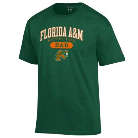 Florida A&M Rattlers Champion Dad Pill Box T-Shirt - Green - Front View