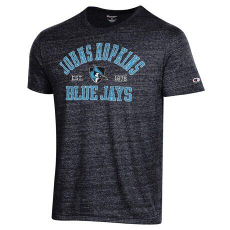 Johns Hopkins Blue Jays Champion Established Date Ultimate Tri-Blend T-Shirt - Black - Front View