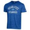 Indiana State Sycamores Champion Established Date Ultimate Tri-Blend T-Shirt - Blue - Front View