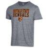 Buffalo State Bengals Champion Stacked Ultimate Tri-Blend T-Shirt - Gray - Front View