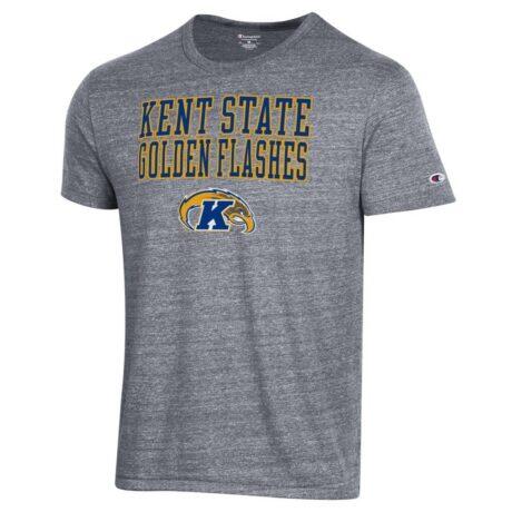 Kent State Golden Flashes Champion Stacked Ultimate Tri-Blend T-Shirt - Gray - Front View